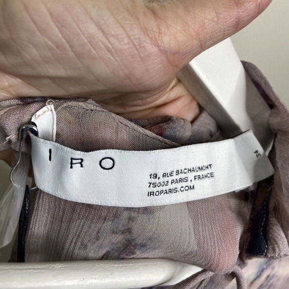 IRO Brantes Floral Ruffle Trim Floral Georgette Lace Up Romper Sz 34 (XS) NWT - Picture 14 of 14